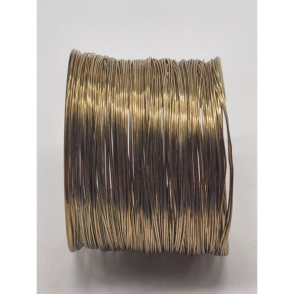 Gold Tone Multi Wire Wide Wrap Cuff Bracelet Boho Bold - Picture 8 of 10